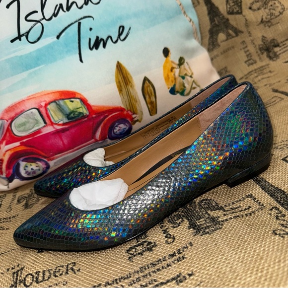 Vionic NWOB! Lena Iridescent Snake Print Ballet Pointed Flats Size 6 - Picture 2 of 13